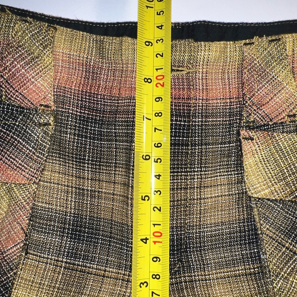 NWT 108$ Free People Plaid Wide Leg Moss Combo Cargo Pants 6 - Picture 12 of 14